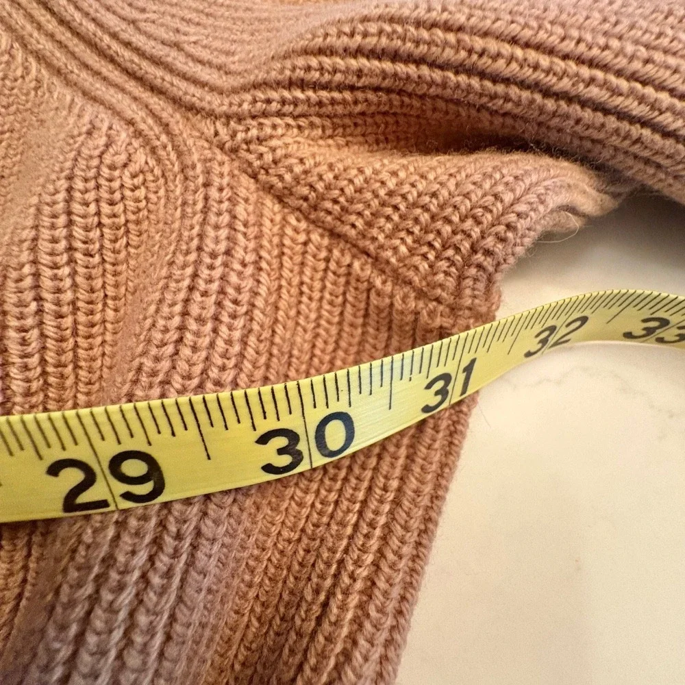 Michael Kors Camel Wrap Cardigan with Faux-Fur Shawl Collar